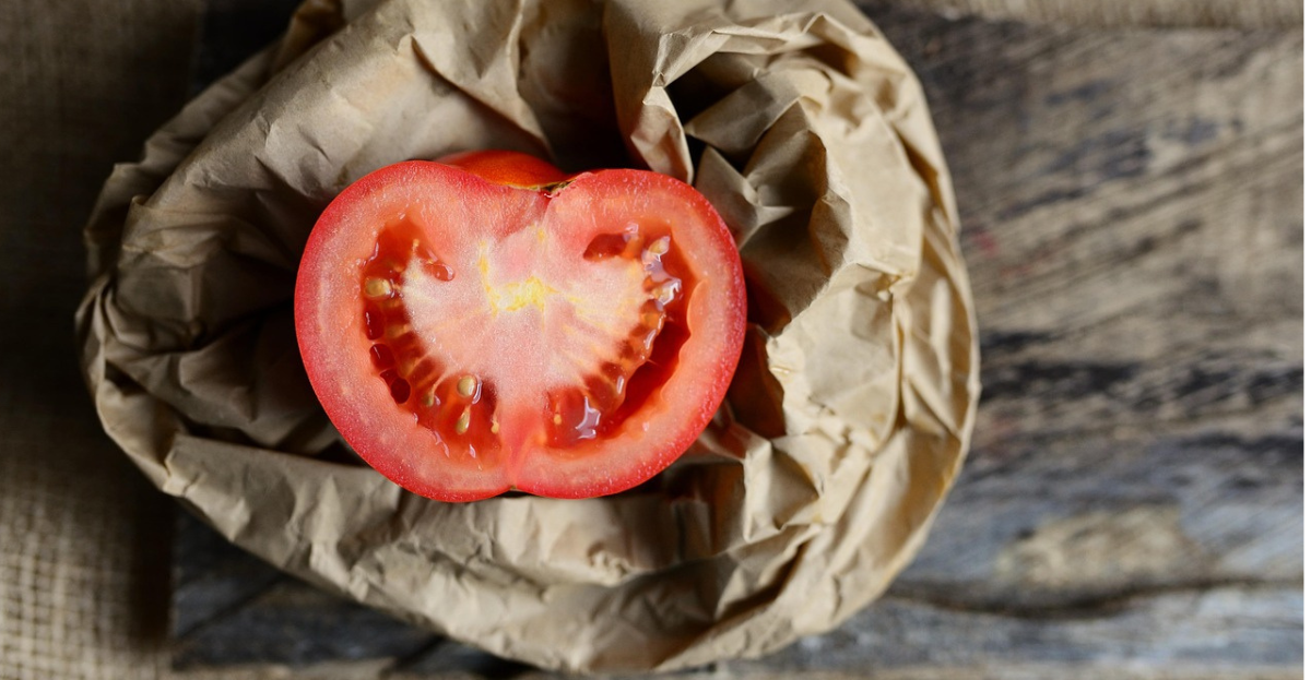 Tomato in bag for seeds